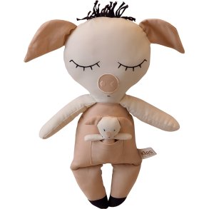 KIDS by FRIIS Stofdukke Gris m. Baby 35 cm
