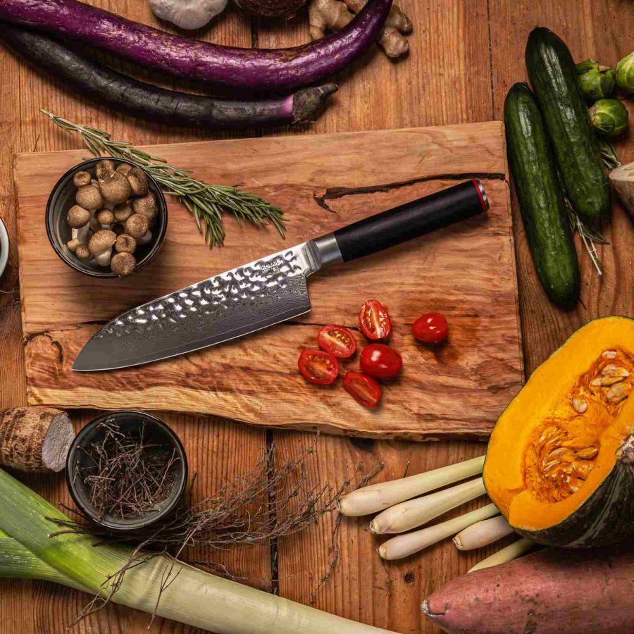 KOTAI Pakka Damascus Santoku Messer 18 cm, Pakka-Baum