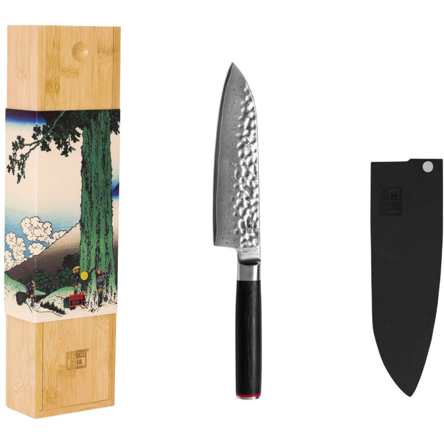 KOTAI Pakka Damascus Santoku Messer 18 cm, Pakka-Baum