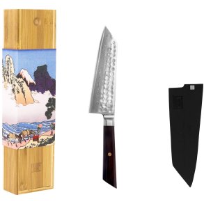 KOTAI Bunka Damascus Santoku Messer 17 cm, Ebenholz