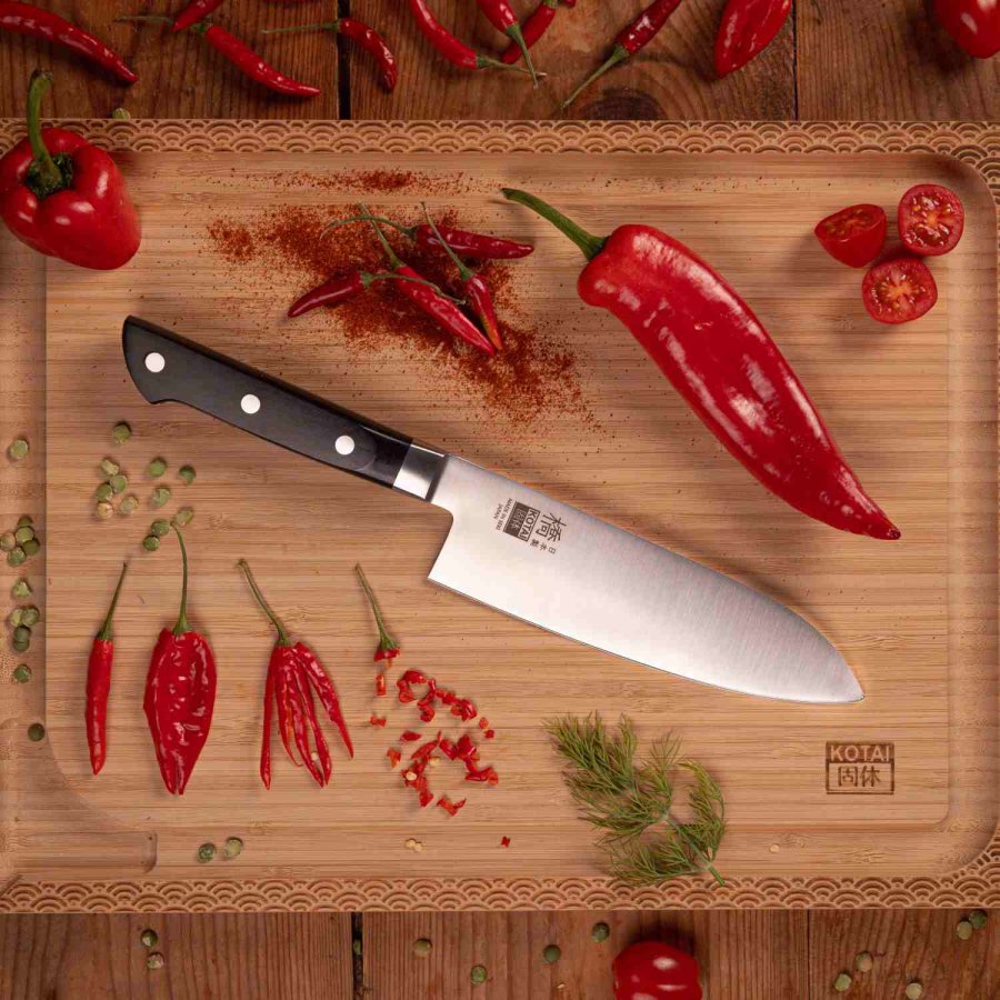 KOTAI Hashi Classic Santoku Messer 17 cm, Pakka-Baum