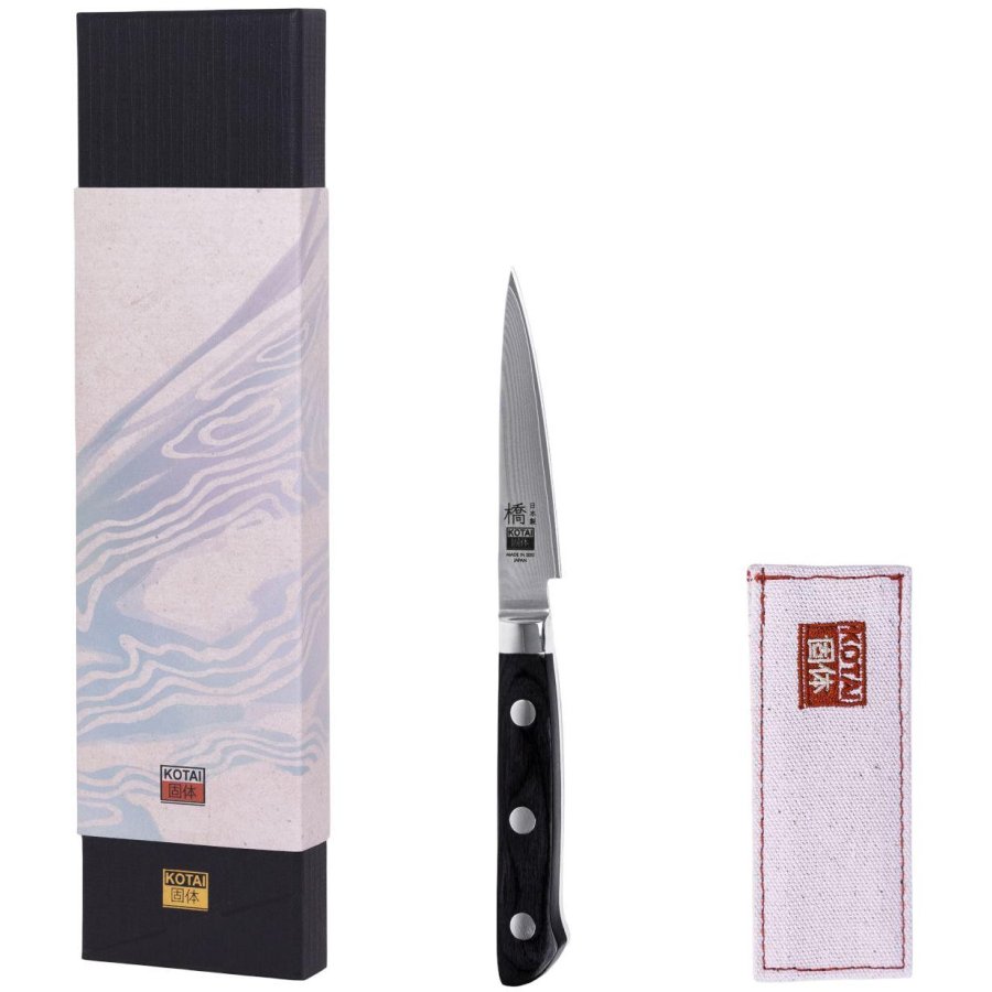 KOTAI Hashi Damascus Sch&auml;lmesser 9 cm, Pakka-Baum