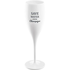 Koziol CHEERS No. 1 Save Water Champagneglas 10 cl, Cotton White