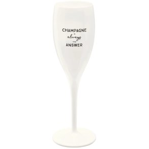 Koziol CHEERS No. 1 Champagne Is Always The Answer Champagneglas 10 cl, Cotton White