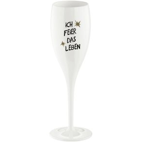 Koziol CHEERS No. 1 Ich Feier Das Leben Champagneglas 10 cl, Cotton White