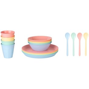 Koziol NORA MACARONS Stel 16 Dele, Sweet Blue/Grn/Pink/Gul