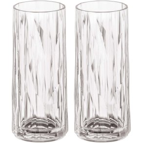 Koziol CLUB No. 3 Long Drink Glas 2-delige set 25 cl, Crystal Clear