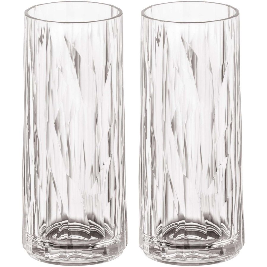Koziol CLUB No. 3 Long Drink Glas 2-delige set 25 cl, Crystal Clear