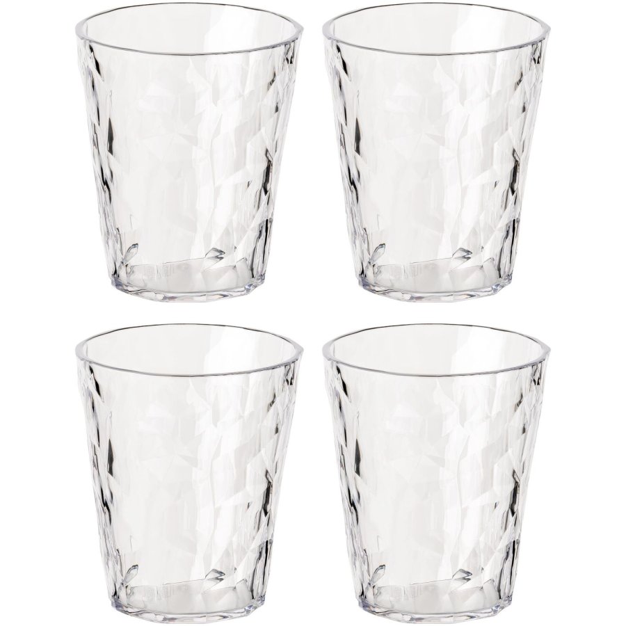 Koziol CLUB No. 1 Waterglas 4-delige set 25 cl, Crystal Clear