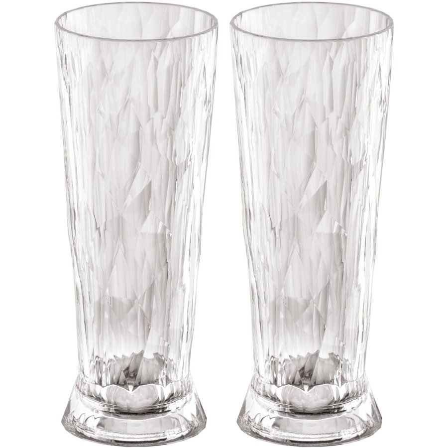 Koziol CLUB No. 11 Bierglas 2er Set 50 cl, Crystal Clear