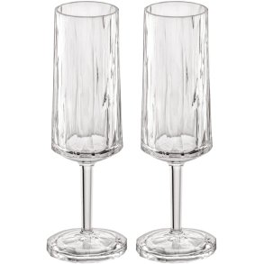 Koziol CLUB No. 14 Champagneglas 2-delige set 10 cl, Crystal Clear