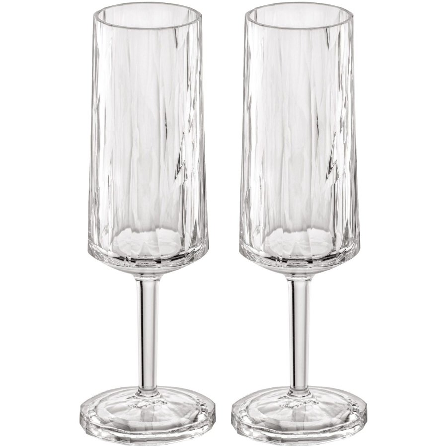 Koziol CLUB No. 14 Champagneglas 2-delige set 10 cl, Crystal Clear