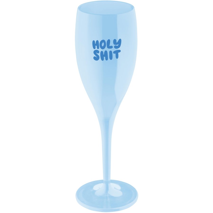 Koziol CHEERS No. 1 HOLY SHIT Champagneglas 10 cl, Sweet Blue