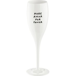 Koziol CHEERS No. 1 MORE AMOR POR FAVOR Champagneglas 10 cl, Cotton White