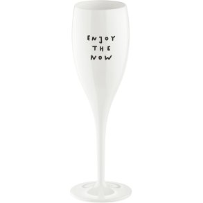Koziol CHEERS No. 1 ENJOY THE NOW Champagneglas 10 cl, Cotton White