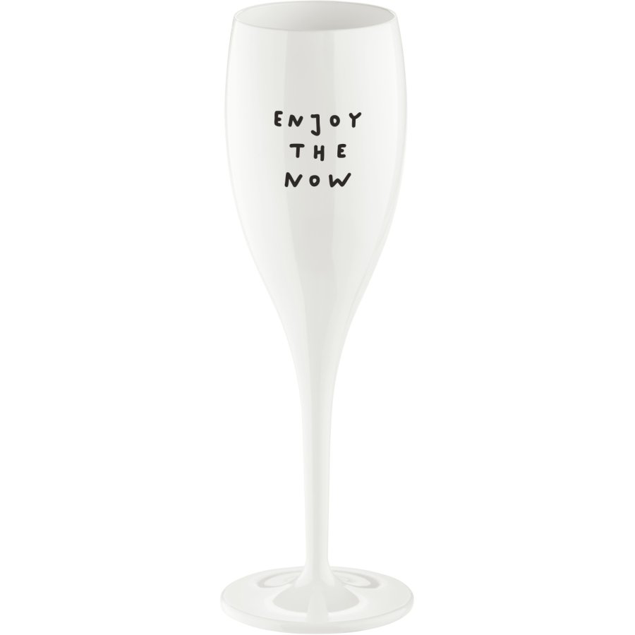 Koziol CHEERS No. 1 ENJOY THE NOW Champagneglas 10 cl, Cotton White