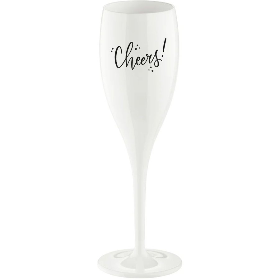 Koziol CHEERS No. 1 NO RISK NO MAGIC Champagneglas 10 cl, Cotton White