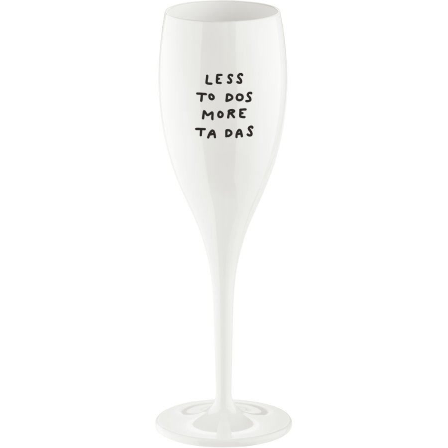 Koziol CHEERS No. 1 LESS TO DOS MORE TA DAS Champagneglas 10 cl, Cotton White