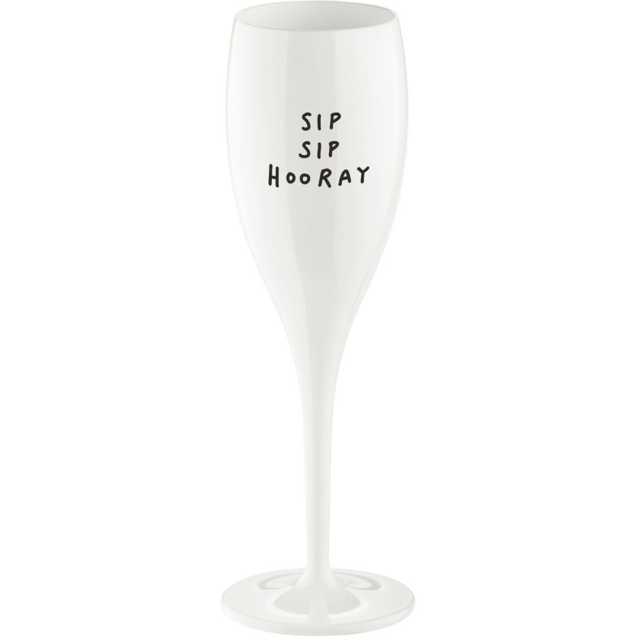 Koziol CHEERS No. 1 SIP SIP HOORAY Champagneglas 10 cl, Cotton White