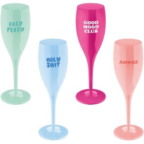 Koziol CHEERS No.1 COLOR UP Champagneglas 4-delige set 10 cl, Multi