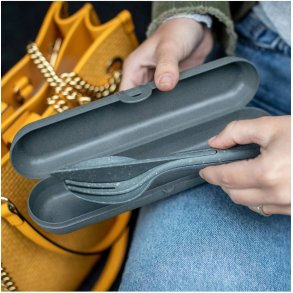 Koziol KLIKK Etui t. Bestik, Nature Ash Grey