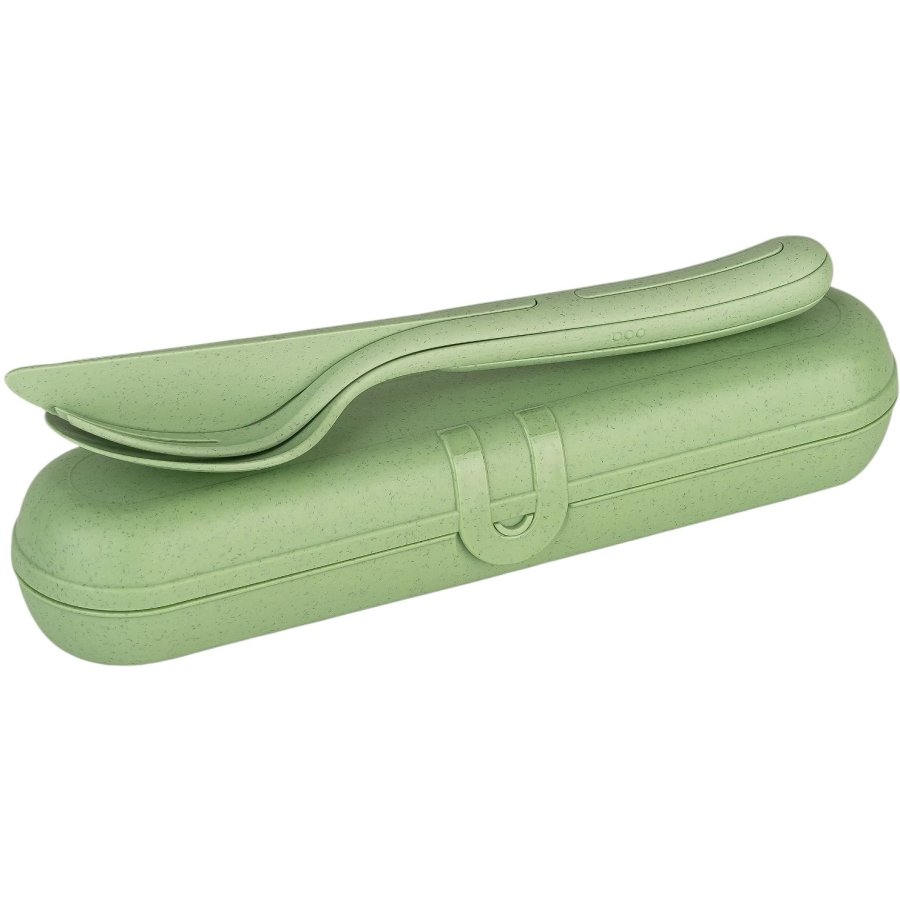Koziol KLIKK Bestiksæt m. Etui, Nature Leaf Green