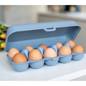 Koziol EGGS TO GO Æggebakke 27,7x11,8 cm, Nature Flower Blue