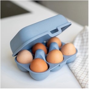 Koziol EGGS TO GO Mini Æggebakke 17x11,8 cm, Nature Flower Blue