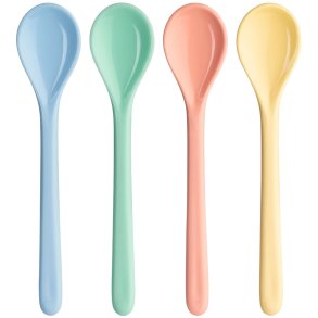 Koziol NORA Lffel 4er Set 13,4 cm, Ses Blau/Grn/Rosa/Gelb