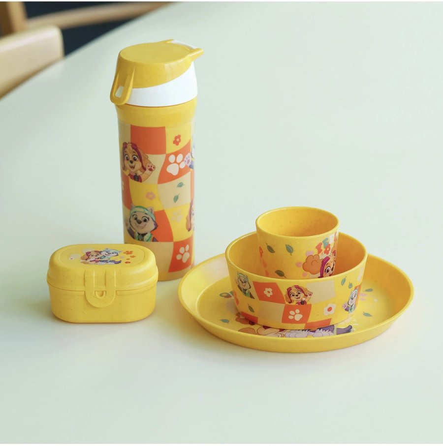 Koziol CONNECT Paw Patrol Kindergeschirr-Set, Organic Honey Yellow
