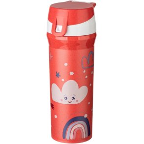 Koziol STAN Dreams Wasserflasche 500 ml, Bio-Korallenrot