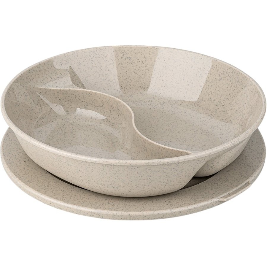 Koziol CONNECT SEPAREE Menüteller mit Deckel 1,5 L, Nature Desert Sand