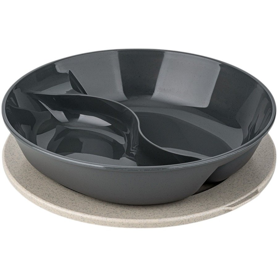 Koziol CONNECT SEPAREE Menüteller mit Deckel 1,5 L, Nature Ash Grey