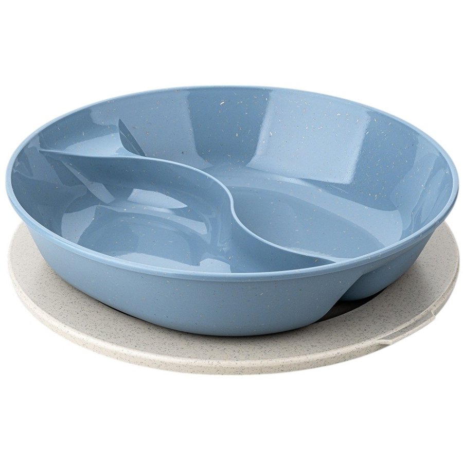 Koziol CONNECT SEPAREE Menüteller mit Deckel 1,5 L, Nature Flower Blue