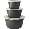 Koziol CONNECT BOX SET STOCKHOLM Aufbewahrungsbox 3er Set, Nature Ash Grey
