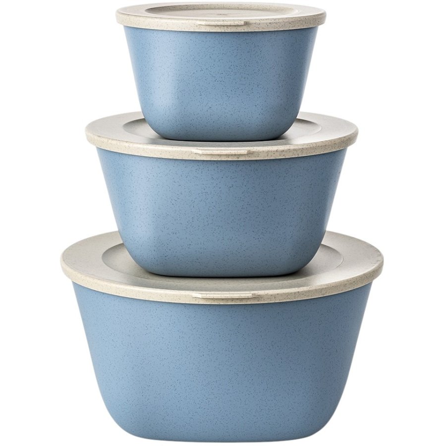 Koziol CONNECT BOX SET STOCKHOLM Aufbewahrungsbox 4er Set, Nature Flower Blue