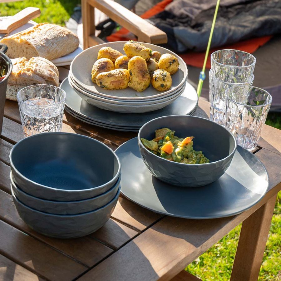 Koziol CLUB SET GTEBORG Tafelservice 16-teilig, Nature Ash Grey/Nature Desert Sand