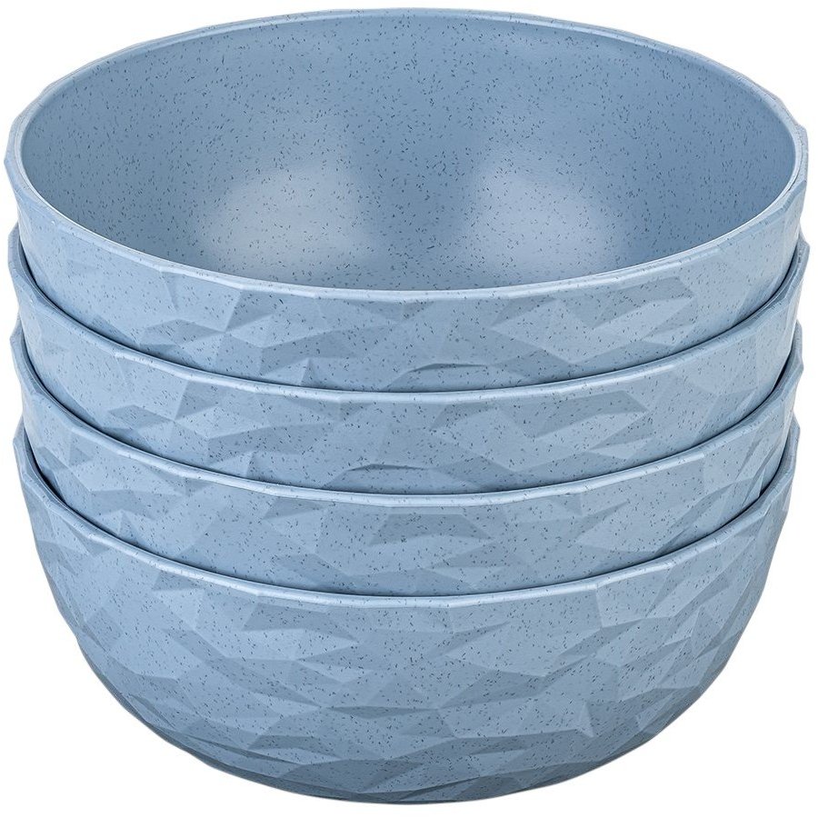 Koziol CLUB Schssel 4er Set 70 cl, Nature Flower Blue