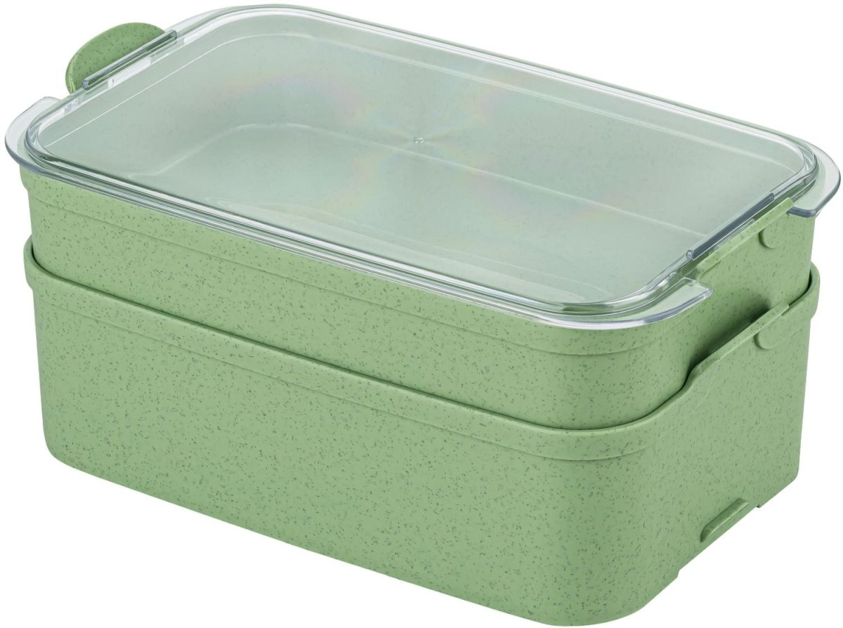 Koziol STAKK BENTO BOX Opbevaringsboks 2 L, Nature Leaf Green/Crystal ...