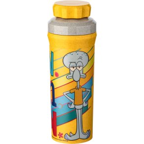 Koziol OLLI SpongeBob Schwammkopf Wasserflasche 500 ml, Bio-Honiggelb