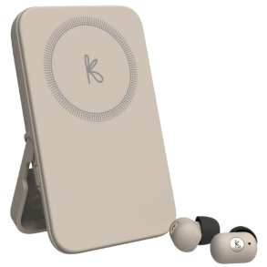 Kreafunk toCHARGE GO Powerbank mit Earbuds H11 cm, Ivory Sand