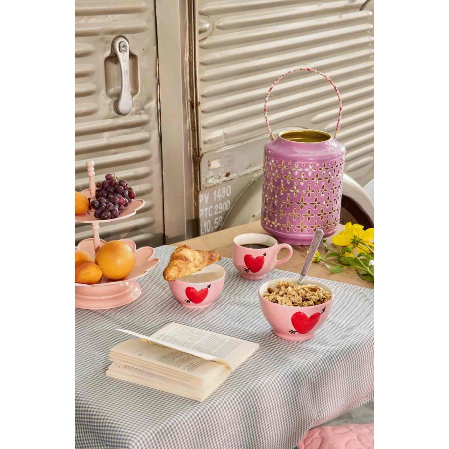RICE Sk�l Hjerte �14,5 cm, Pink