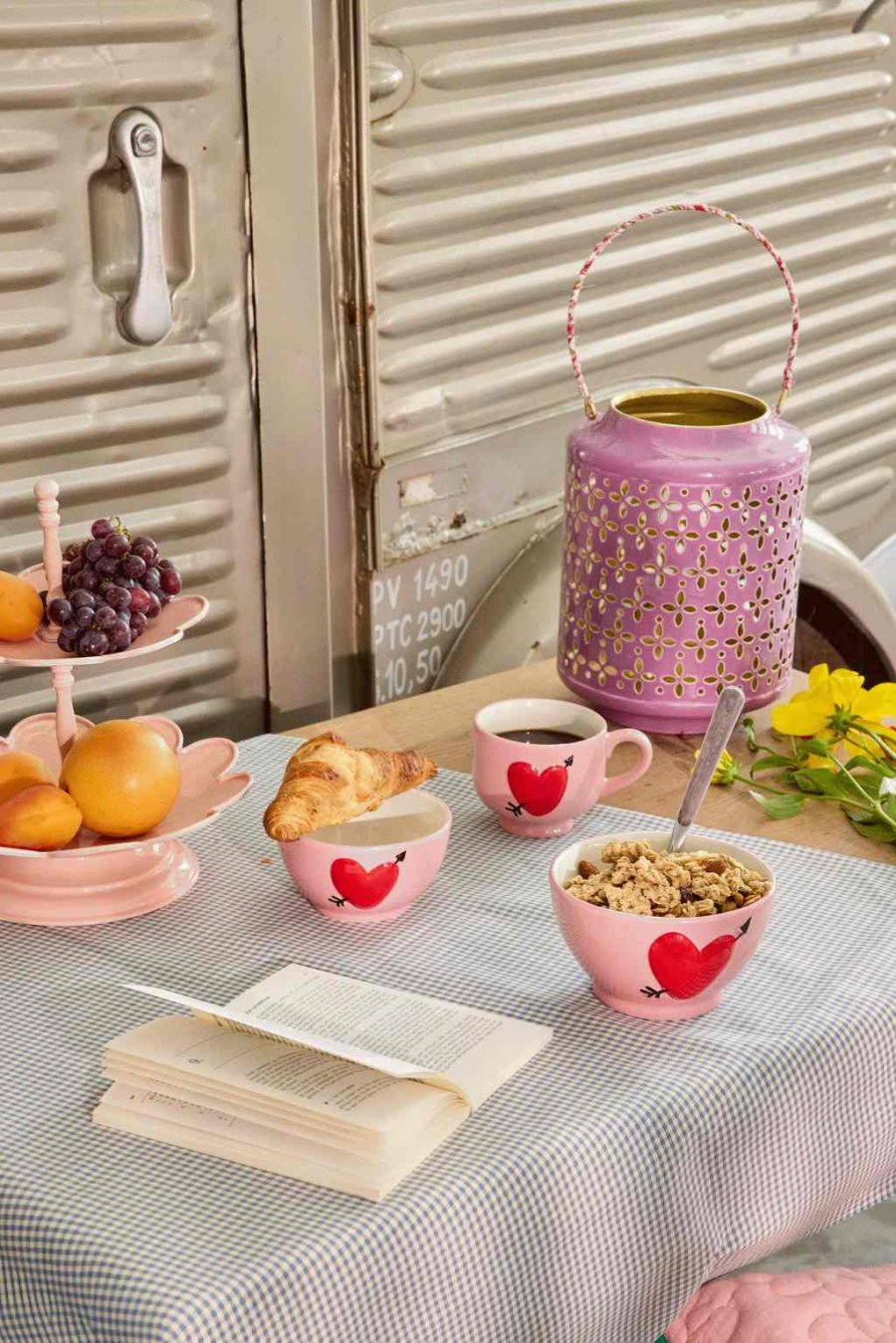 RICE Sk�l Hjerte �12 cm, Pink