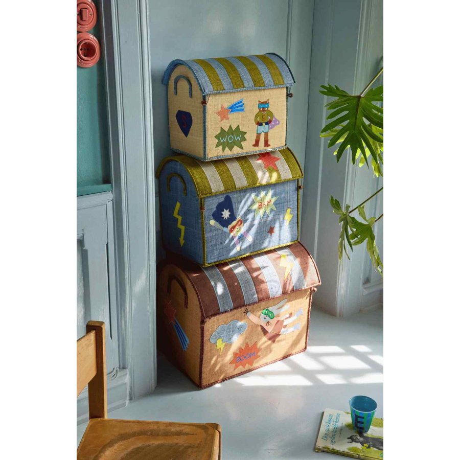 RICE KIDS Hero Opbevaringshus 3 stk, Natur