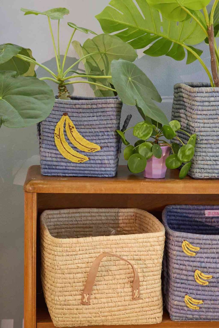 RICE Kurv H20 cm, Bananer
