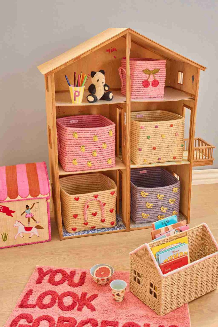 RICE Kurv H25 cm, Dots