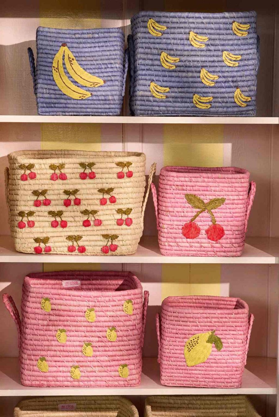 RICE Kurv H20 cm, Citron