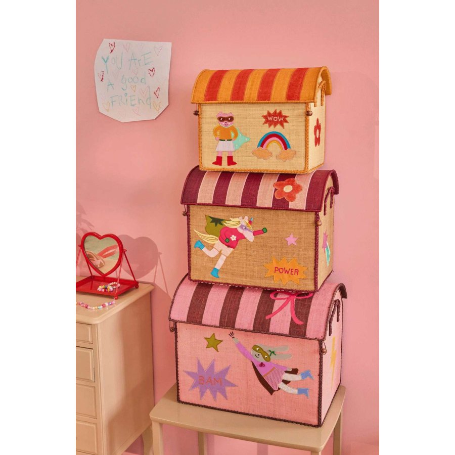 RICE KIDS Hero Opbevaringshus 3 stk, Natur