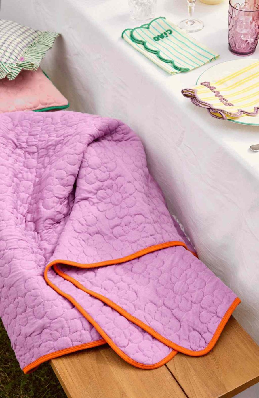 RICE Vatt�ppe 130x180 cm, Lilla