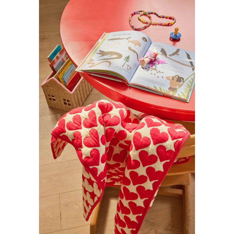 RICE KIDS Vatt�ppe 75x95 cm, R�d/Creme